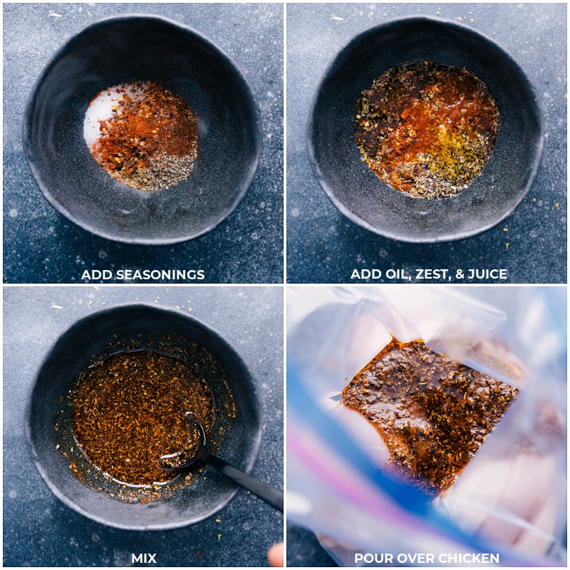 Process shots: Creating the Chicken Fajita Marinade