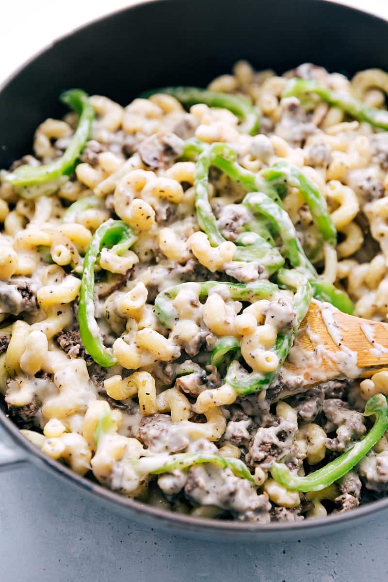 Philly Cheesesteak Pasta - Chelsea's Messy Apron