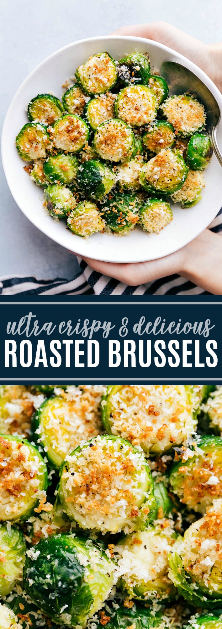 The BEST ultra crispy and flavorful roasted brussel sprouts via chelseasmessyapron.com. A few