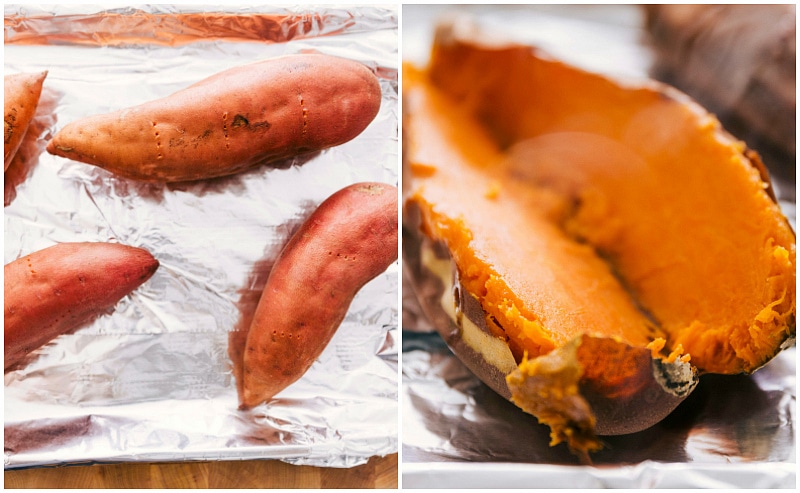 Baking sweet potatoes