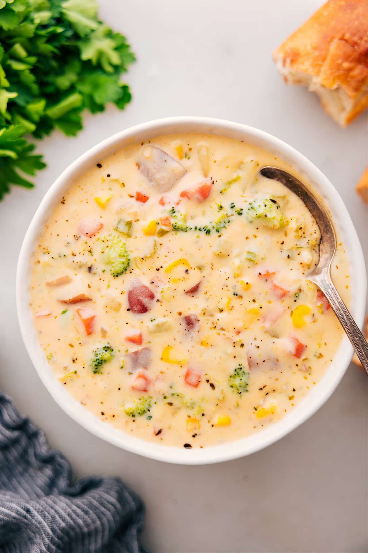The Best Creamy Vegetable Soup Recipe The best Creamy Vegetable Soup in a bowl, ready to enjoy.