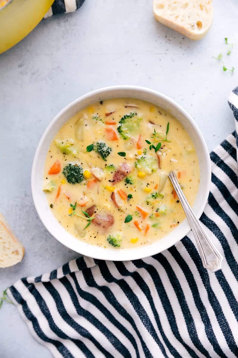 Creamy Vegetable Soup in a bowl.