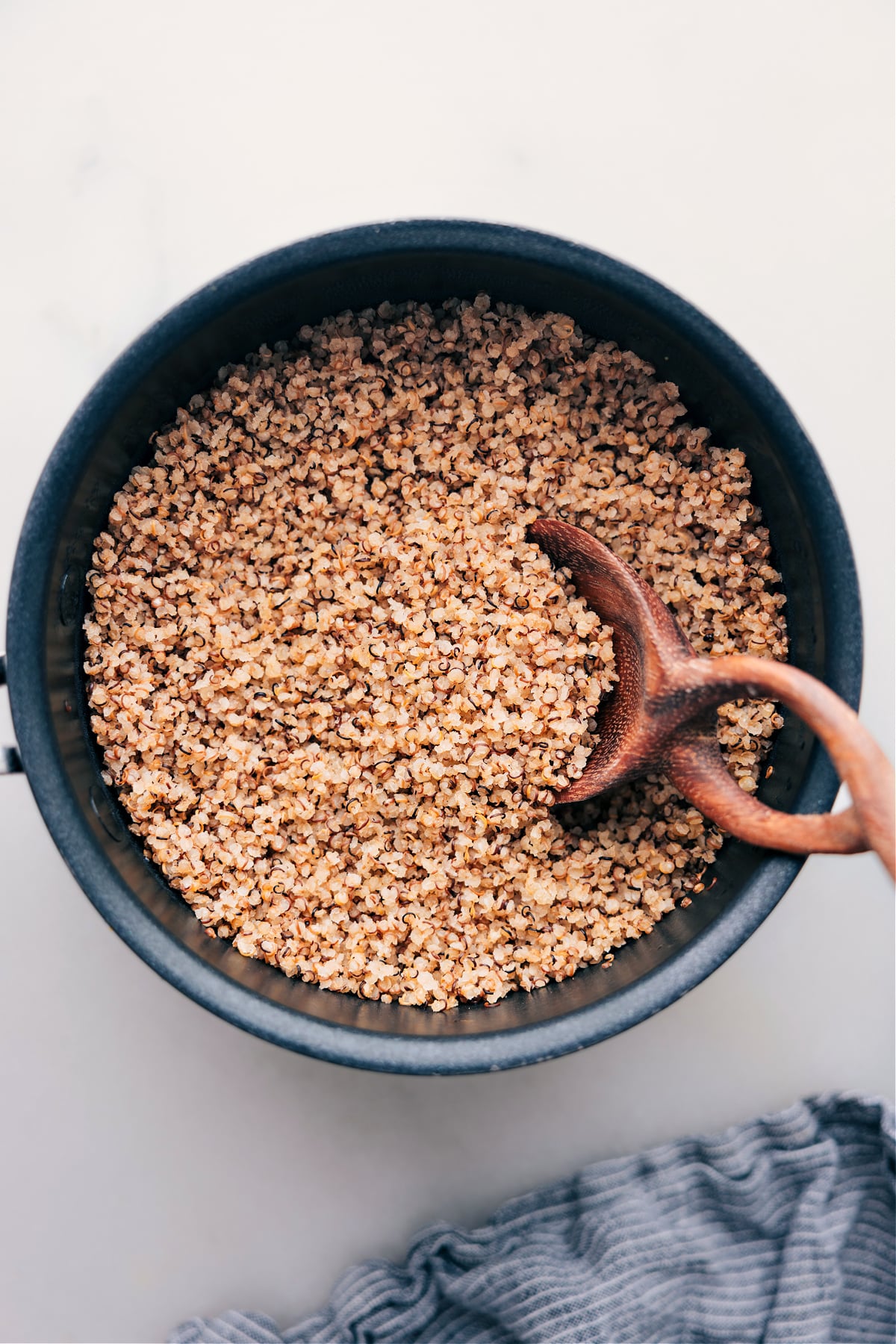 How to Cook Quinoa--the quinoa in a pot ready to be enjoyed.