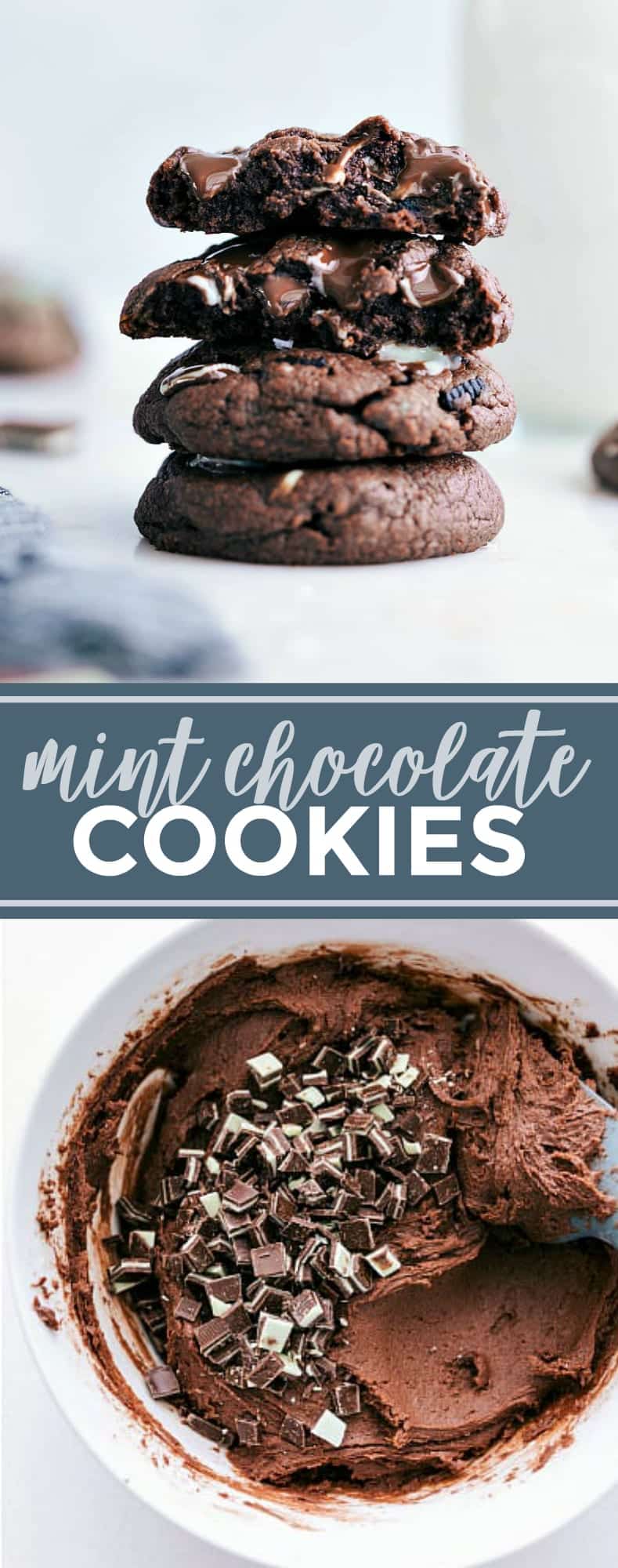 Everyone BEGS for the recipe for these mint chocolate chip cookies! They're bursting with flavor and so simple to make thanks to a couple of shortcuts! via chelseasmessyapron.com #cookie #mint #andes #chocolate #chip #dessert #holiday #easy #brownie #mix #shortcut