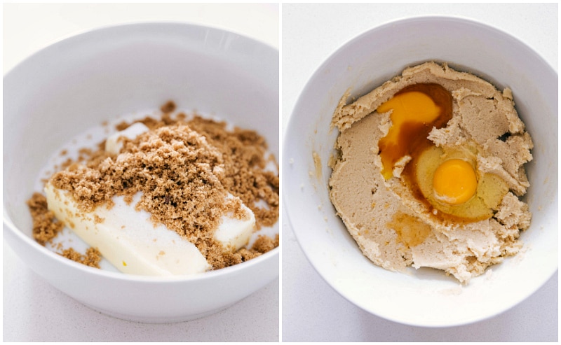 Process shots: making the dough for Coconut Thumbprint Cookies