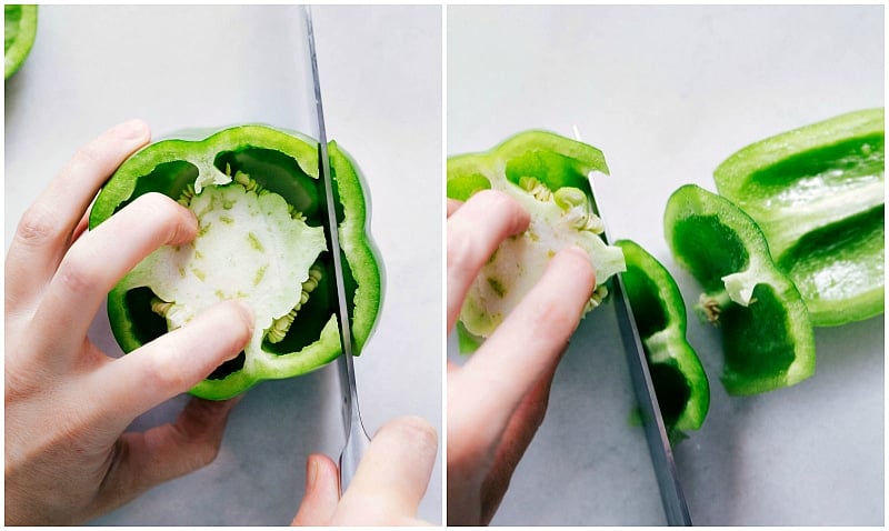 How to slice bell peppers.