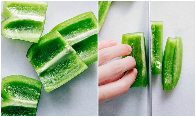 How to cut a red bell pepper.