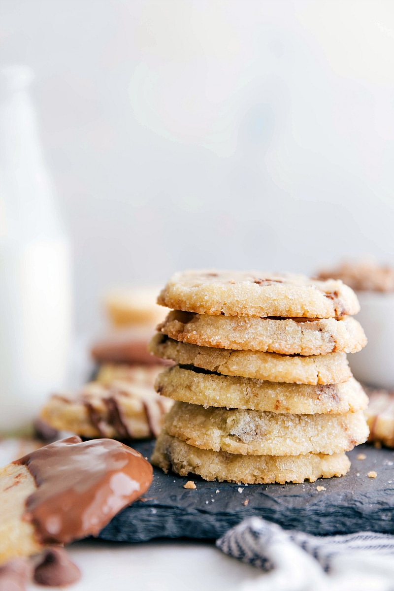 A stack of Toffee Shortbread Cookies