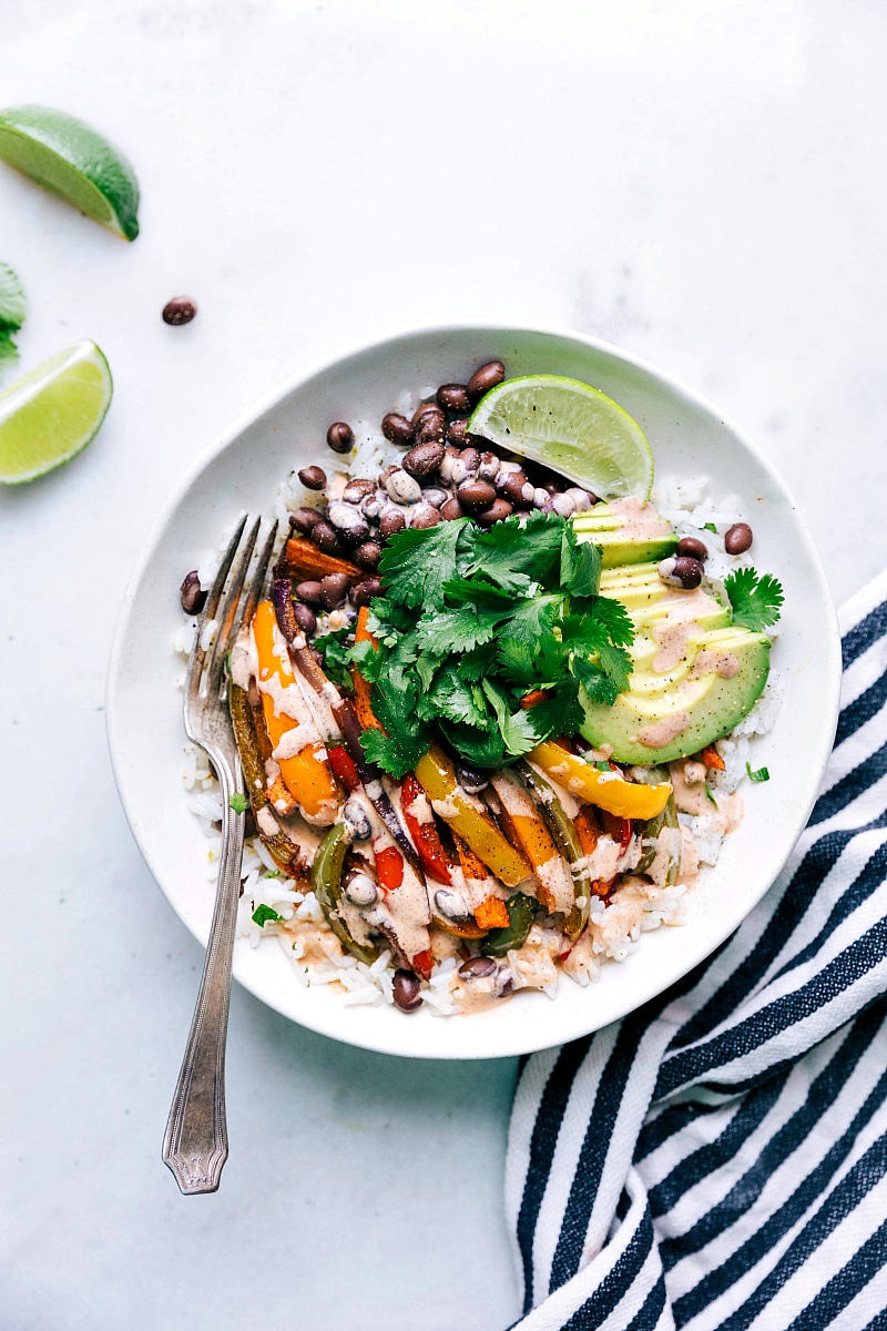 Vegetarian Fajitas in a bowl