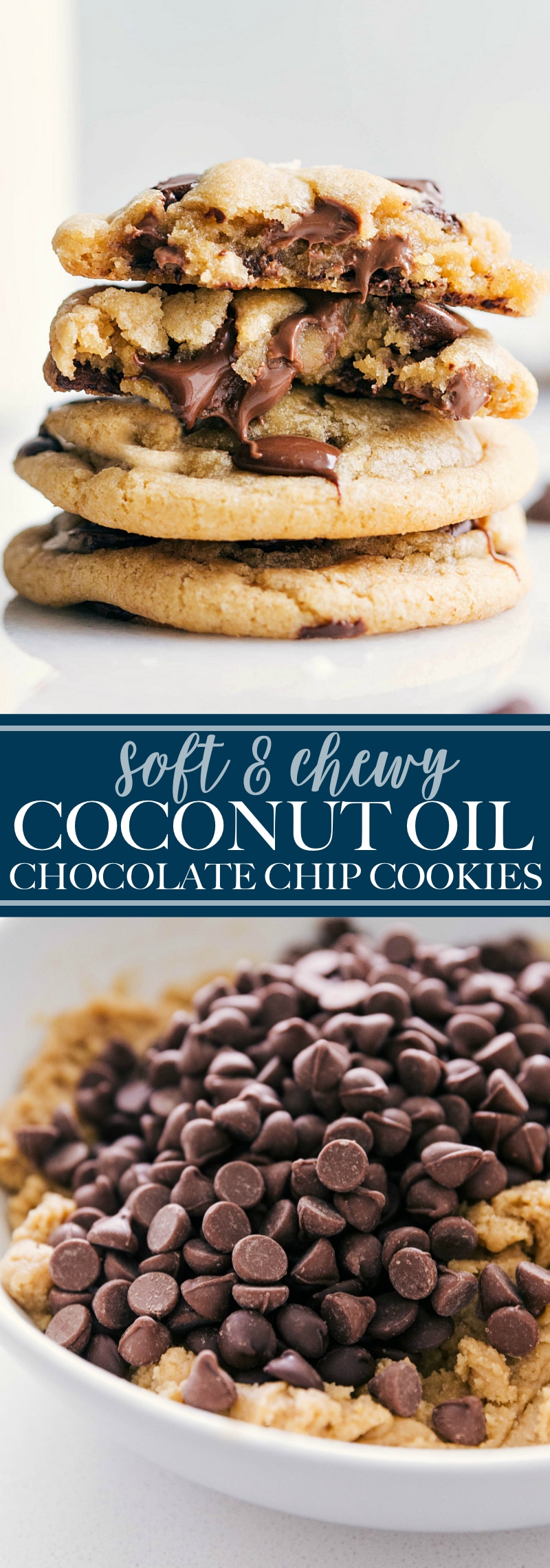 Deliciously crisp-on-the-outside and chewy in the inside: coconut oil chocolate chip cookies and all my tips/tricks to make these cookies delicious every time! via chelseasmessyapron.com #coconut #oil #chocolate #chip #cookies #easy #quick #recipe #cookie #dessert #holiday #christmas #kid #friendly