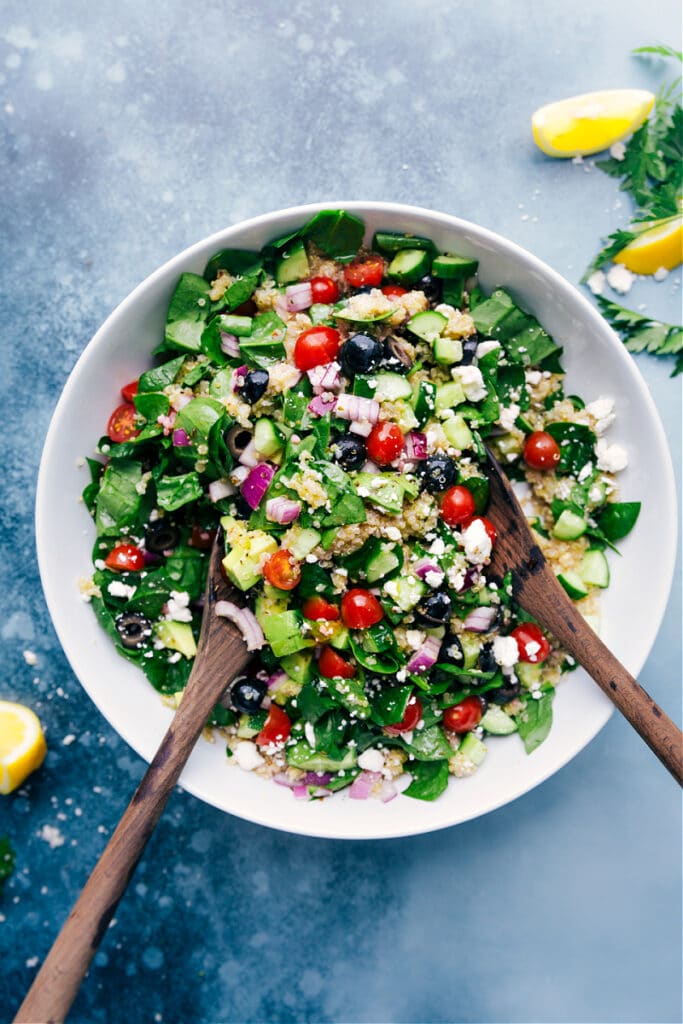 Greek Quinoa Salad {With Video!} - Chelsea's Messy Apron