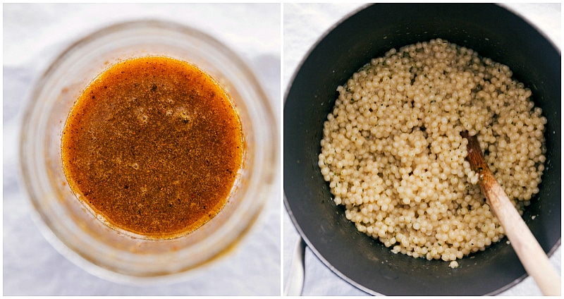 Moroccan Carrot Salad dressing and couscous