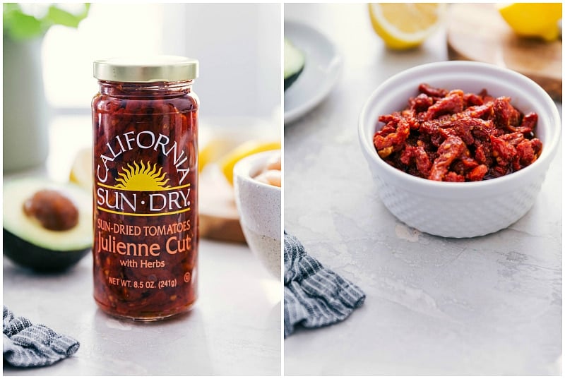 Sun-dried tomatoes used for the salsa in this recipe.
