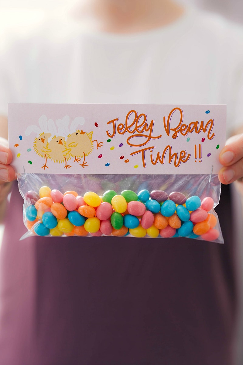 Jelly bean time bag topper