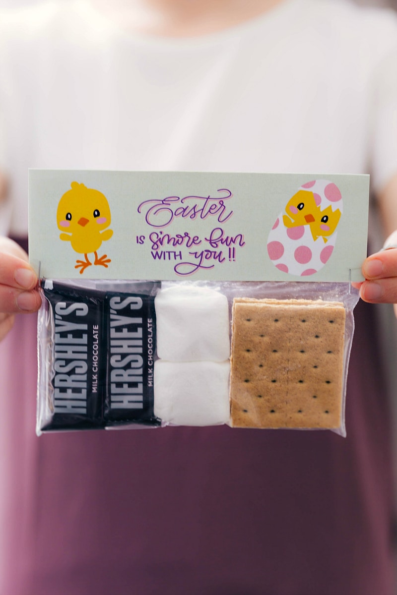 Picture of a person holding the S'more Fun Easter bag.