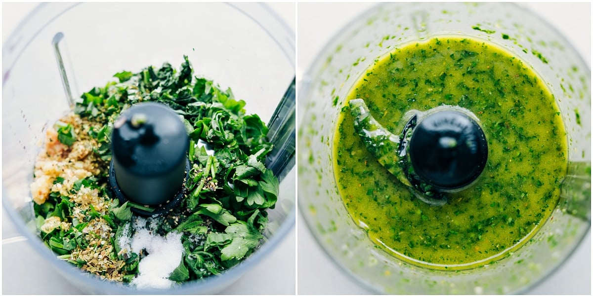 The Italian dressing being made for this Italian salad.