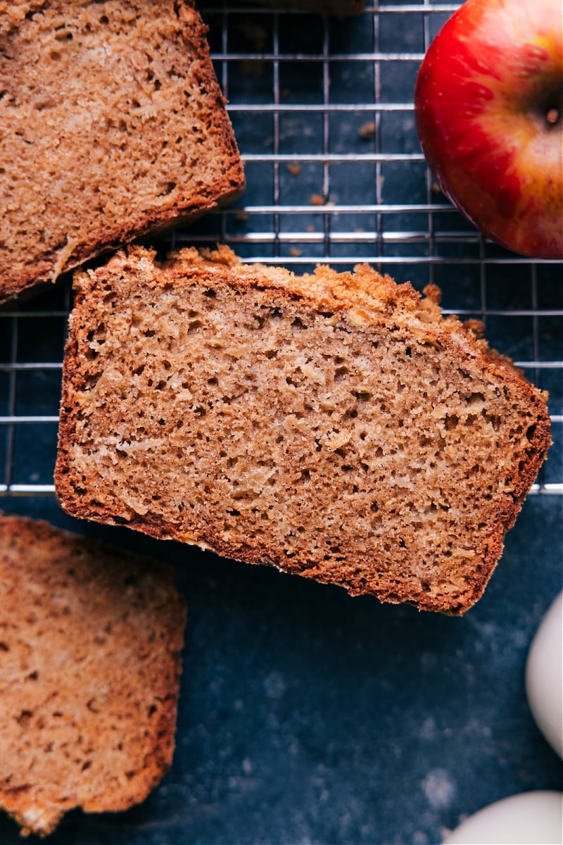 Overhead image of the apple bread recipe