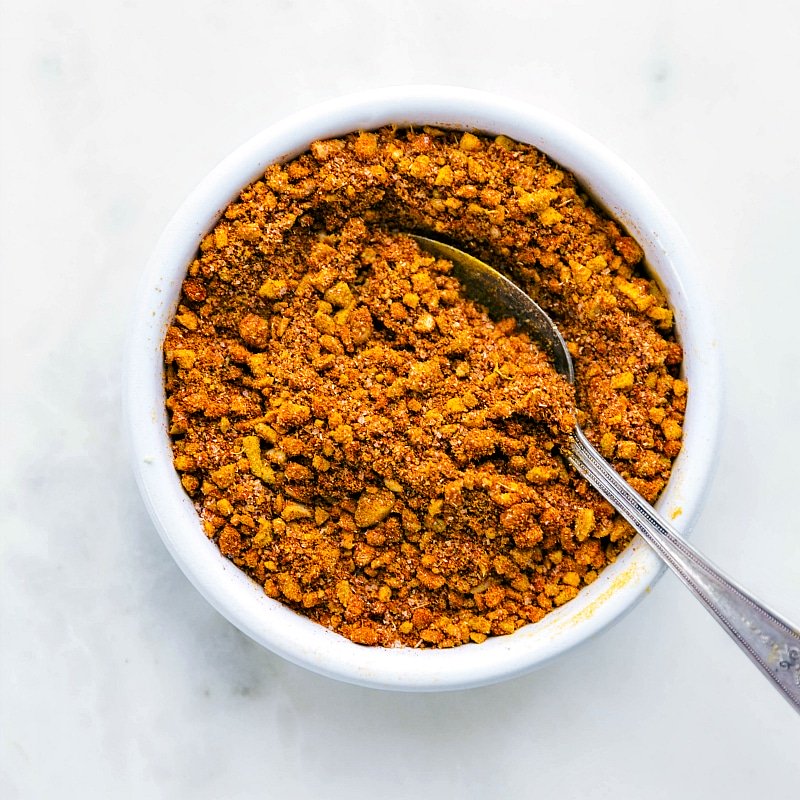 A blend of spices used for the sauce and marinade, including turmeric, cumin, coriander, and more.