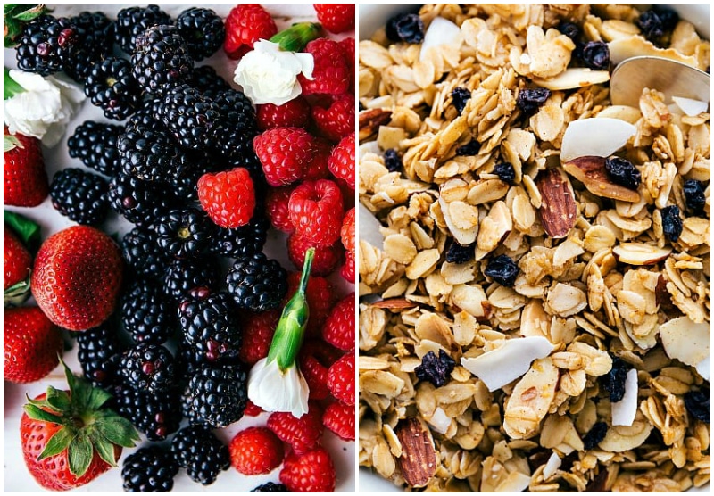 Image of the berries and granola .