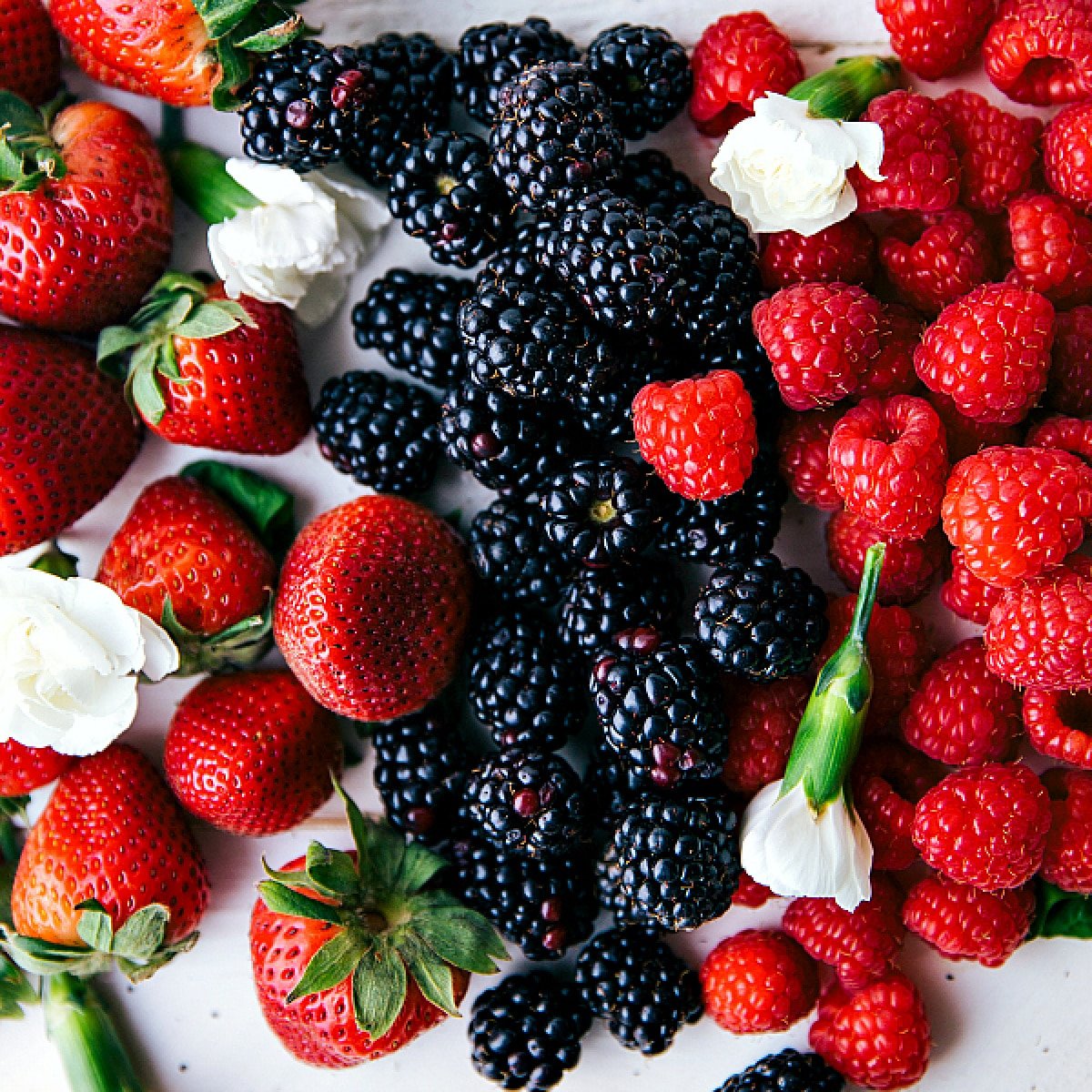 All the fruit prepped out to layer into this Yogurt Parfait Recipe.