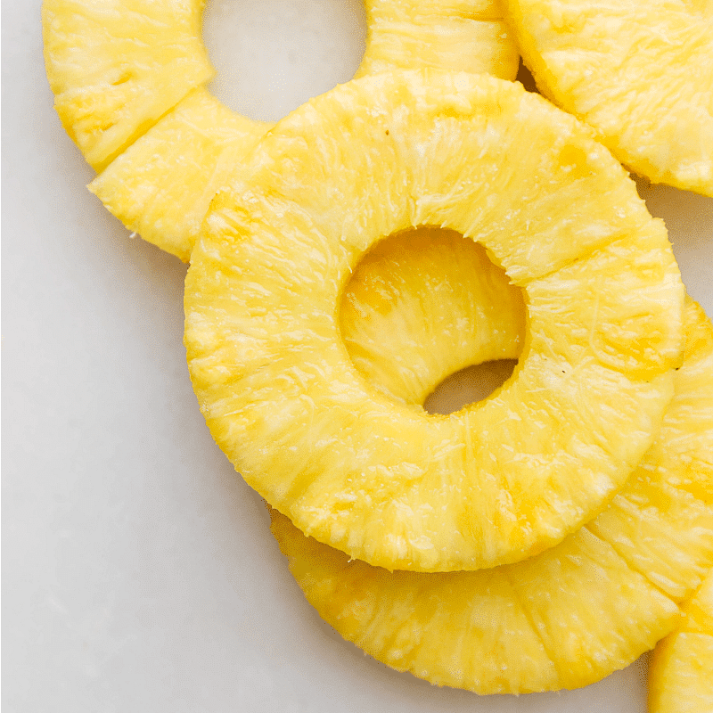 Image of the fresh pineapple rings that go on these burgers.