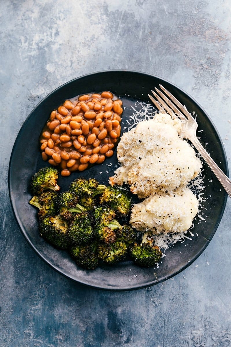 Overhead image of Baked Alfredo Chicken.