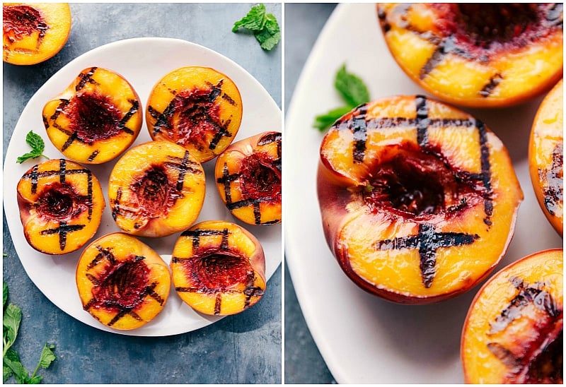 Juicy grilled peaches with smoky flavor straight off the grill.