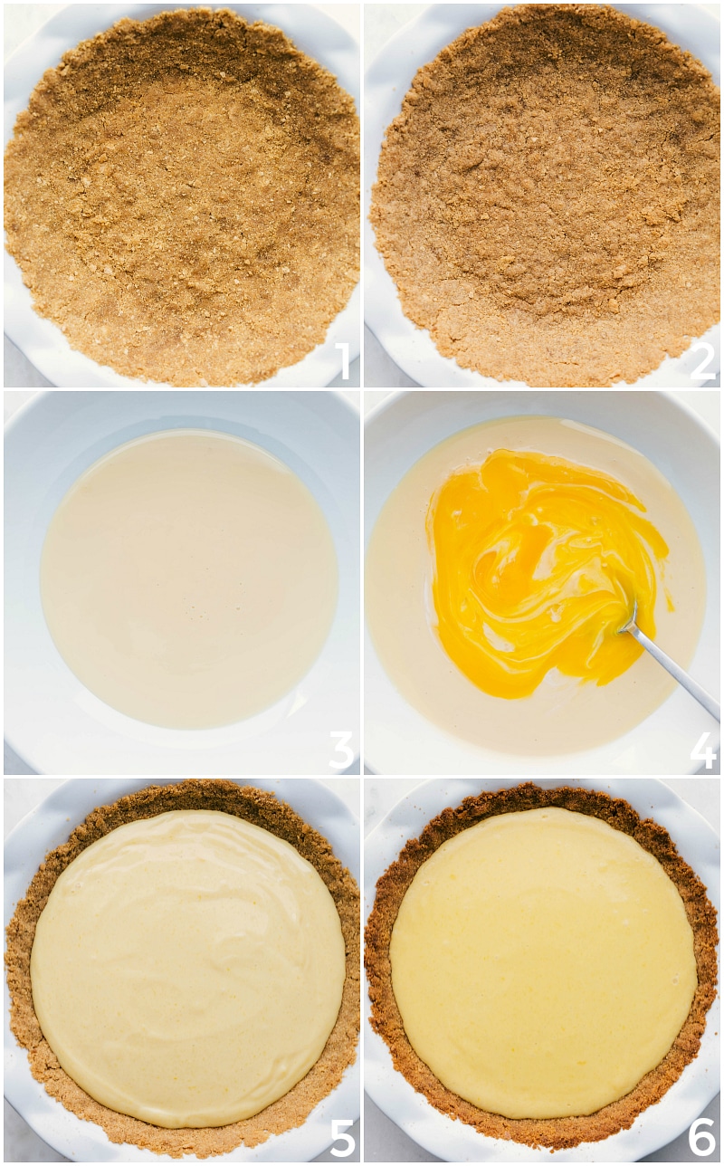 Process shot-- images of the crust, and images of the filling being added to the pie.