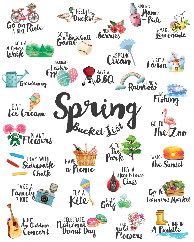 FREE Spring Bucket List Chelsea s Messy Apron