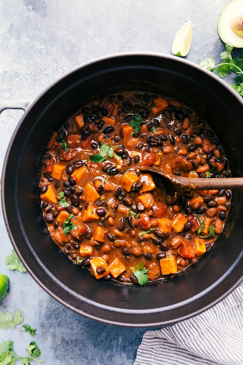 Finished meal in the pot, warm and delicious, ready to be enjoyed.