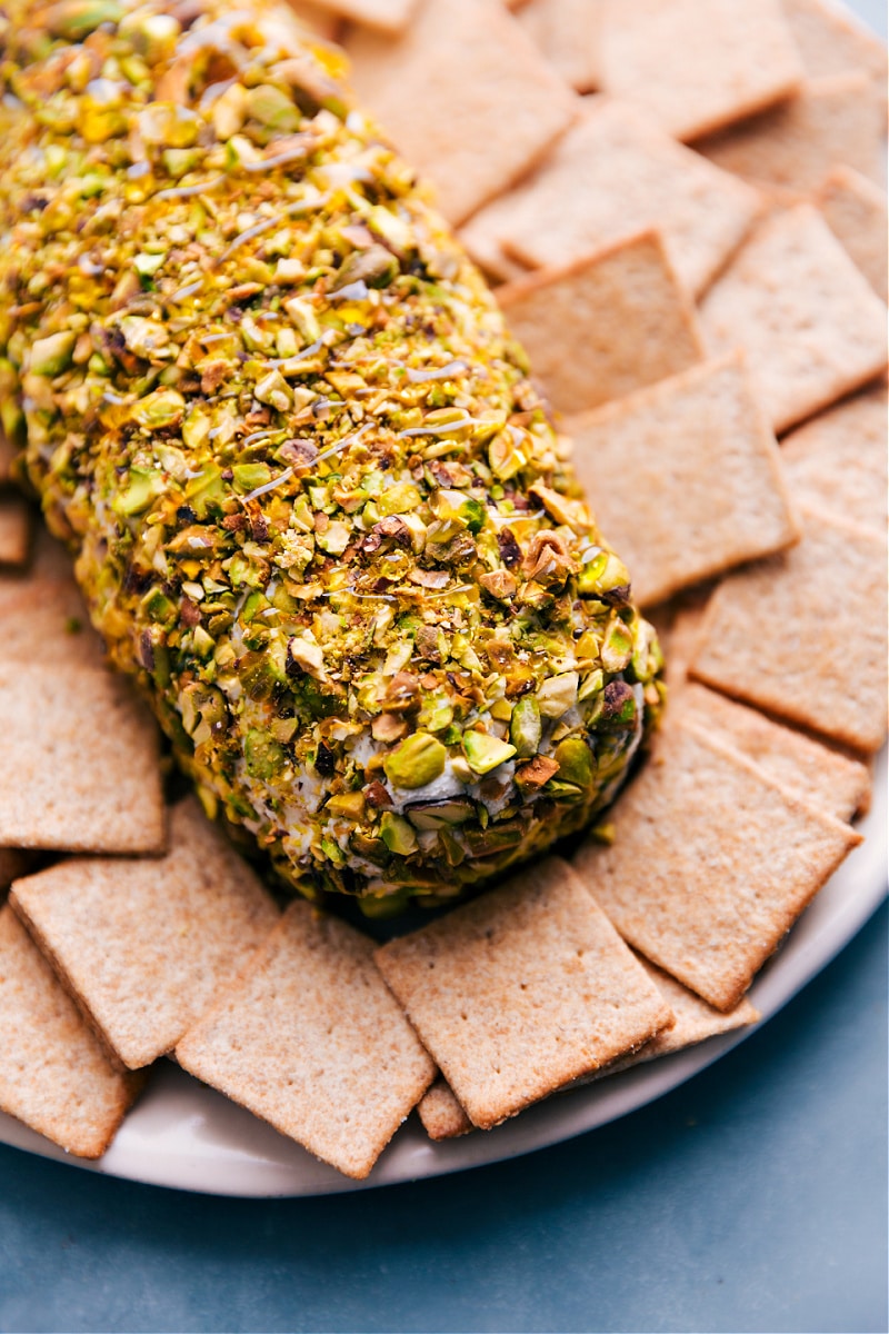 Image of the Pistachio Goat Cheese Ball ready to be served
