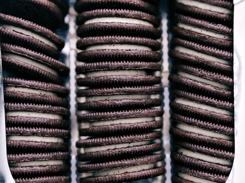 Overhead image of the Oreos used in this recipe