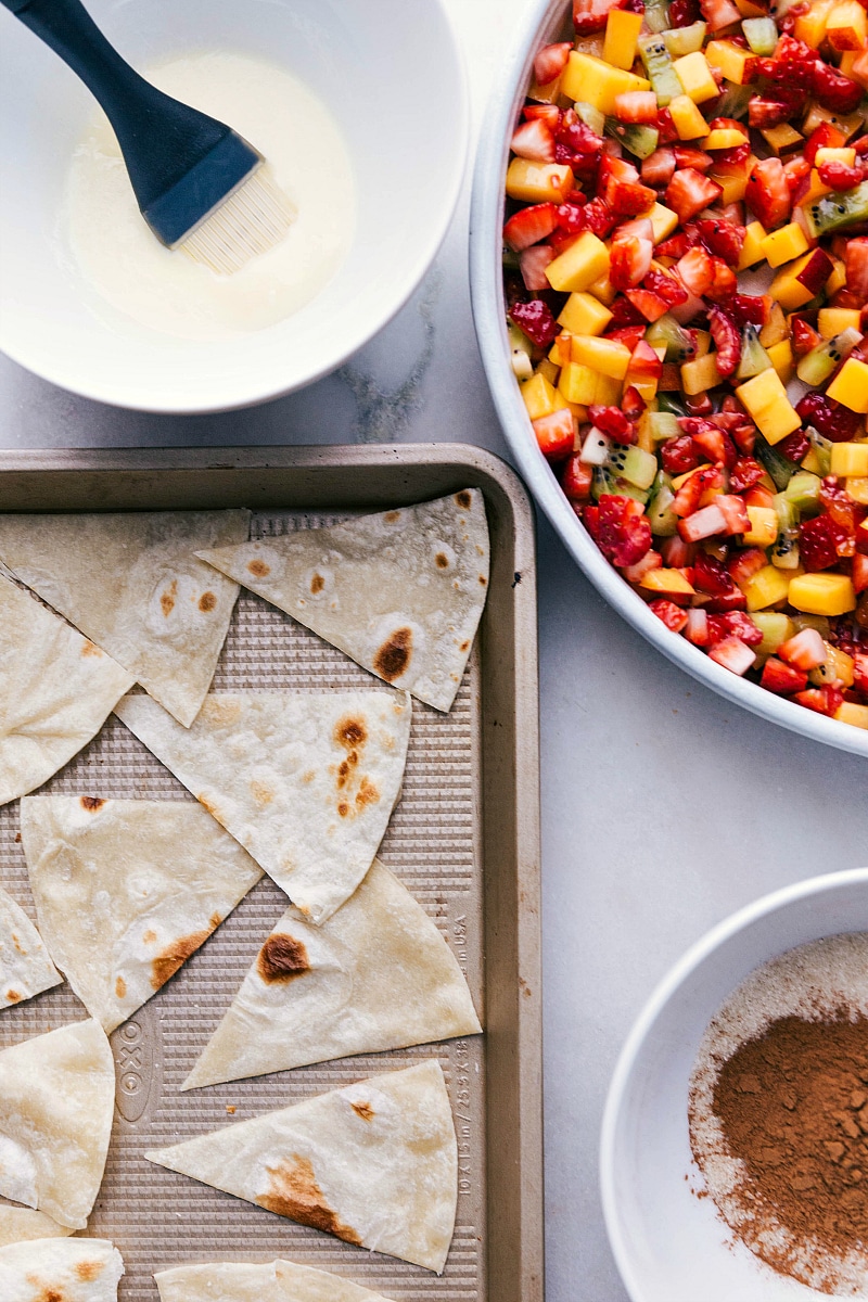 Process shot-- image of the cinnamon chips being made on a tray.