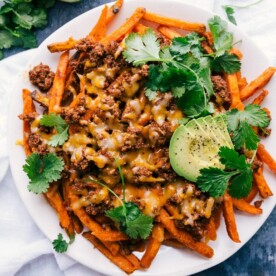 Loaded taco fries, a savory and satisfying dish.