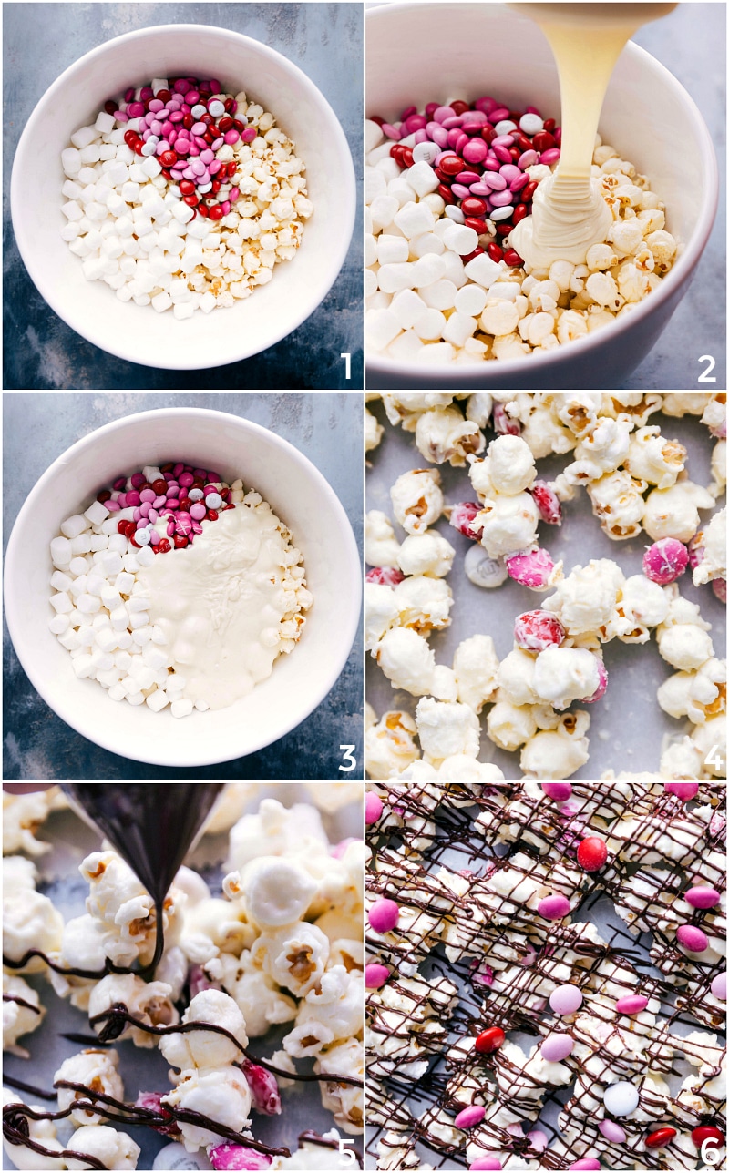 Process shots--making Valentine's Popcorn