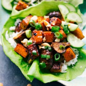 Peanut Chicken Lettuce Wraps