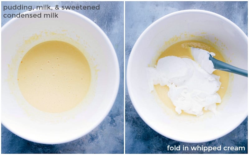 Process shot-- image of the custard filling that goes in between the layers of Waffle Cake 