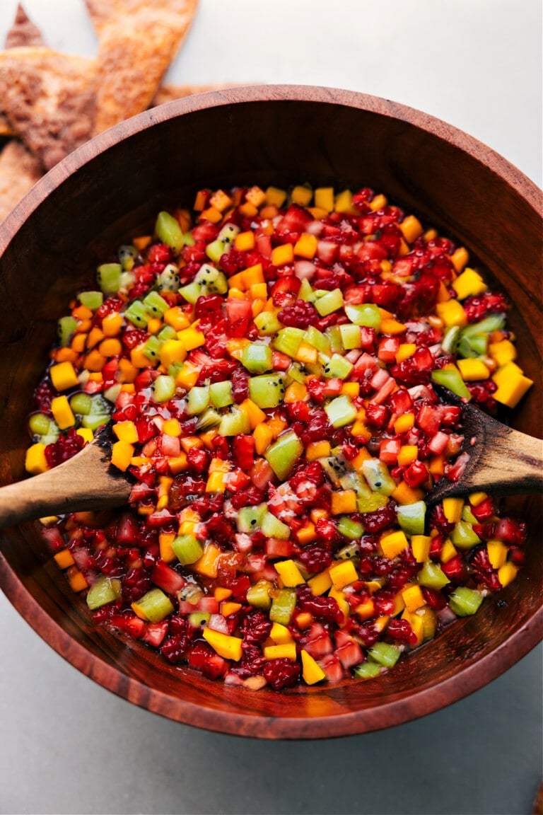 Fresh Fruit Salsa with Cinnamon Chips