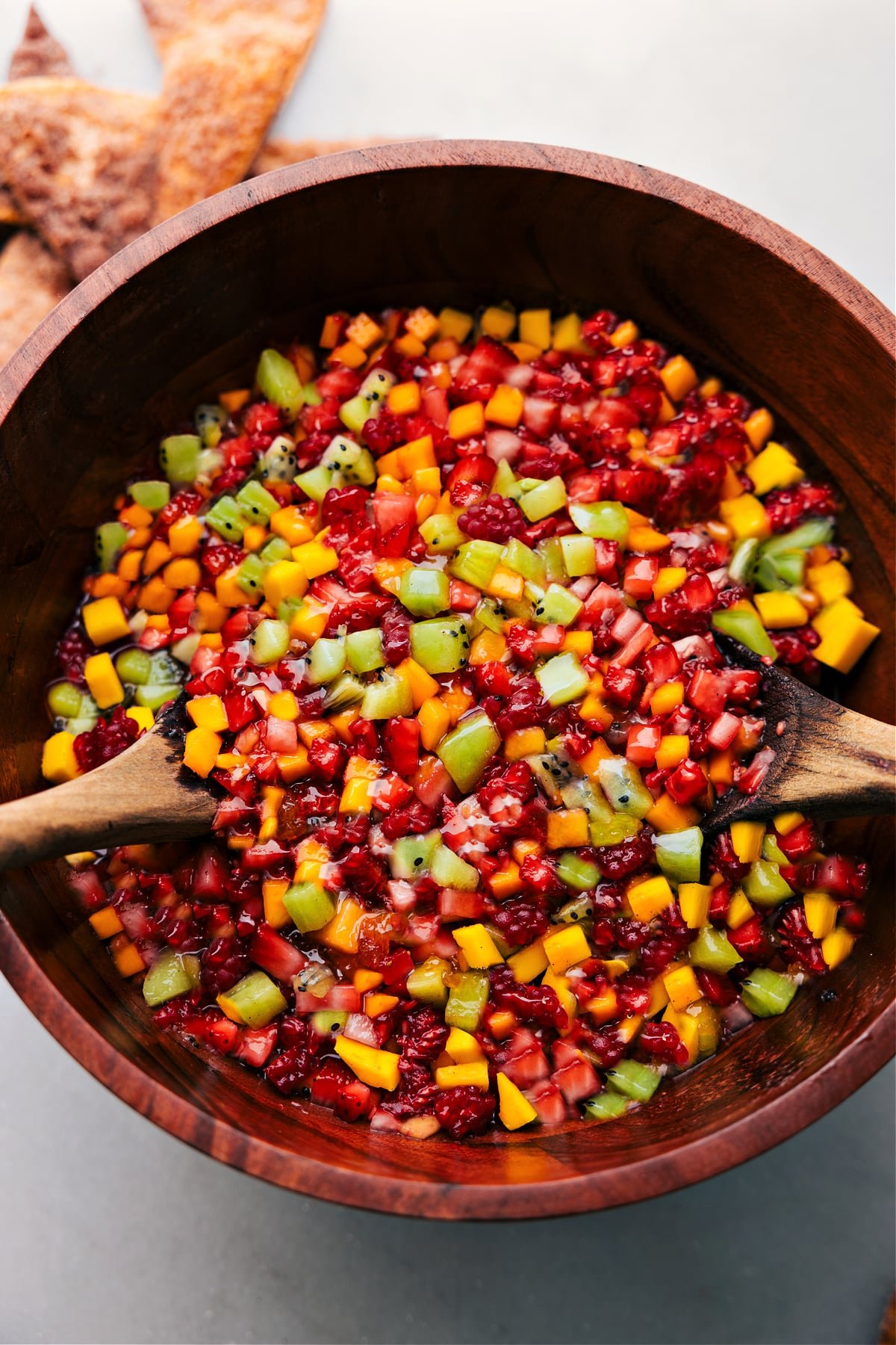 Easy Fruit Salsa Recipe in a large bowl.