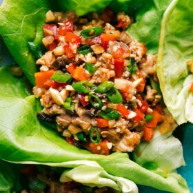 Peanut Chicken Lettuce Wraps