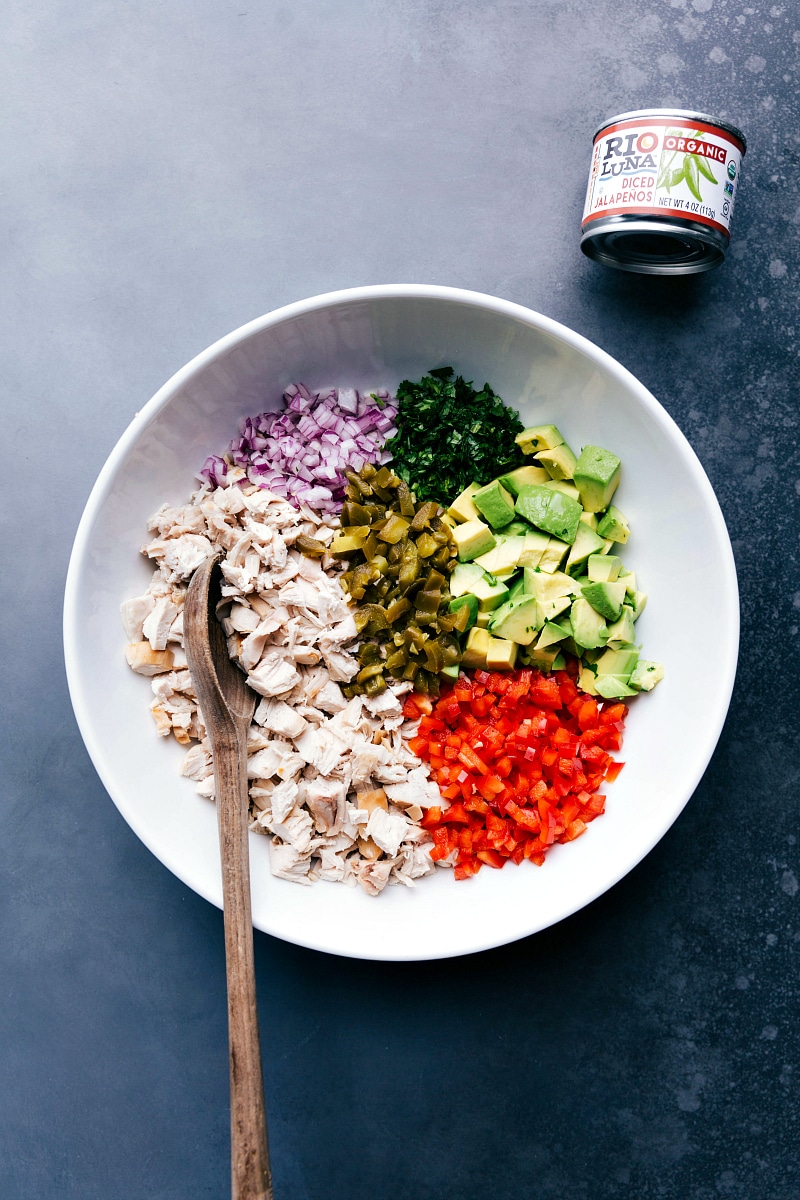 Process shot-- image of all the ingredients that go in this dish in a bowl