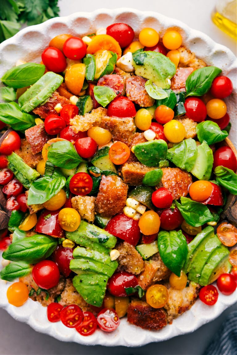 Fresh Garden Panzanella with Creamy Avocado