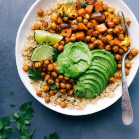 One Skillet Sweet Potato Burrito Bowl