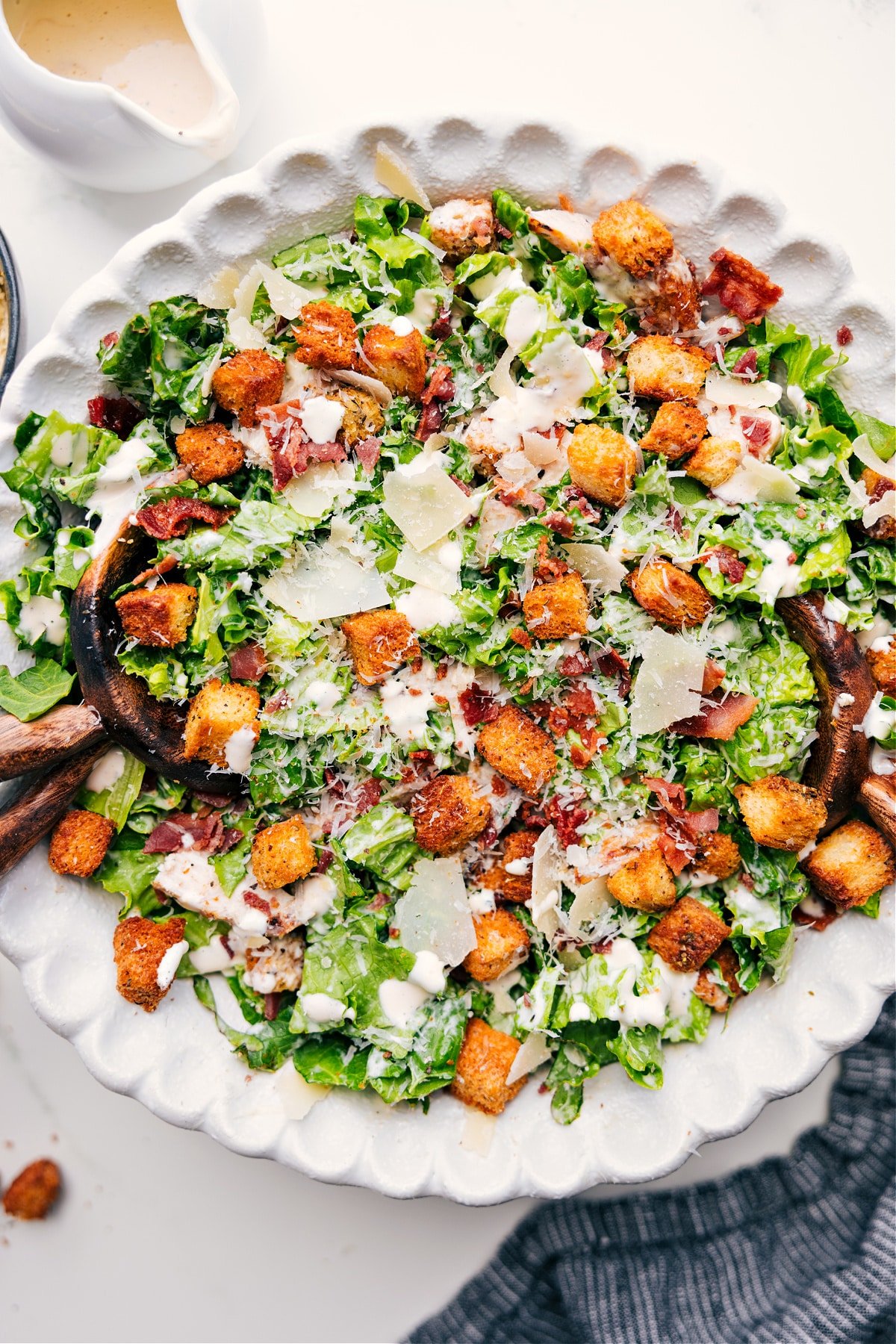 Caesar Salad in a bowl, perfectly dressed and ready to enjoy!