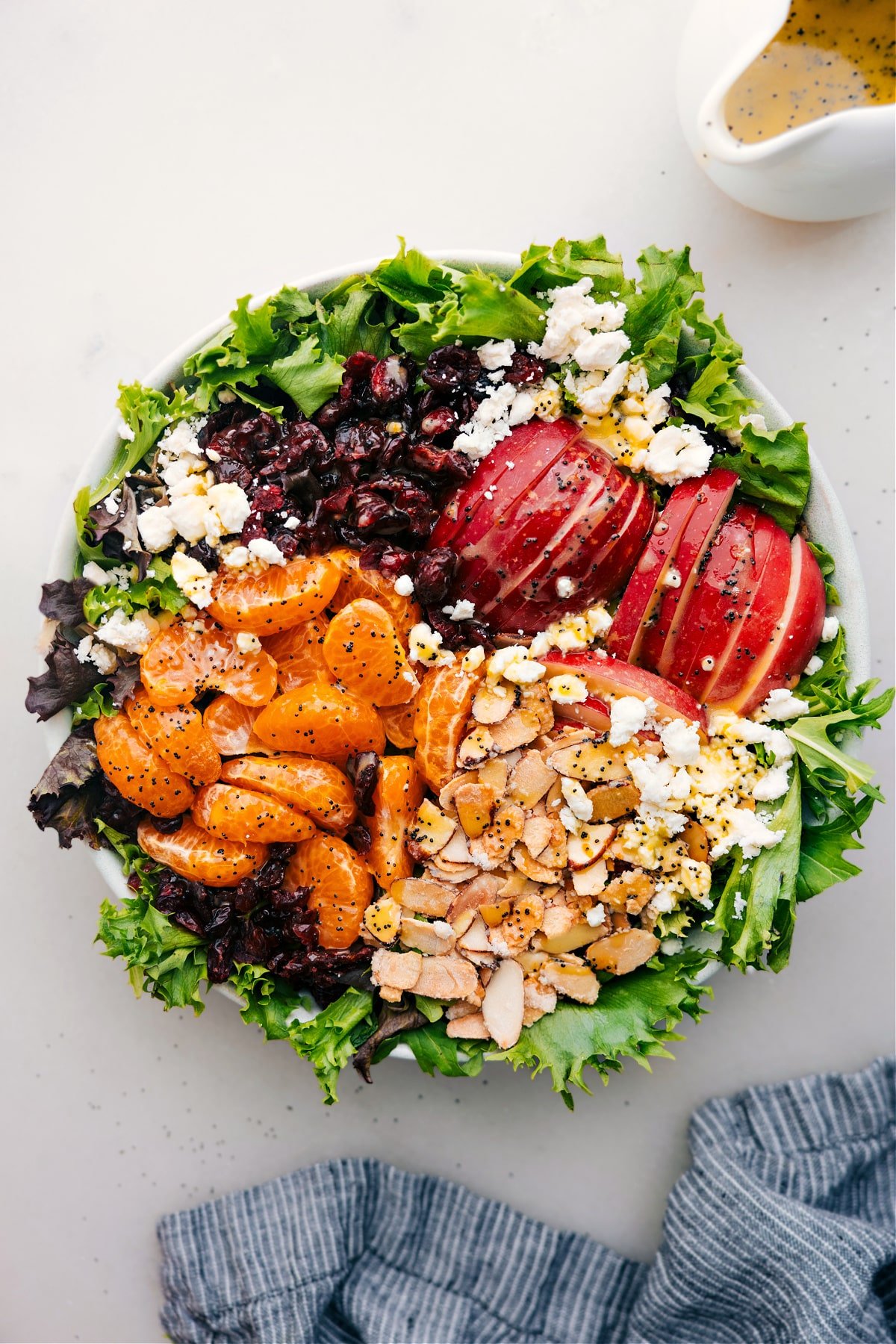 The Best Mandarin Orange Salad Recipe Mandarin Orange Salad in a bowl, dressed and ready to toss together and enjoy.