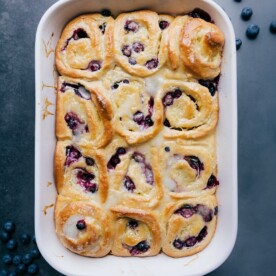 Scrumptious lemon-blueberry sweet rolls, a delectable pastry treat.