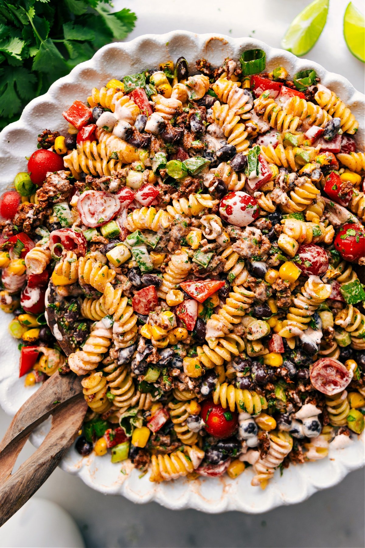 The Best Taco Pasta Salad Recipe Taco Pasta Salad in a bowl, ready to enjoy.