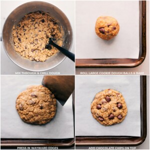 Coconut Oil Oatmeal Cookies dough being baked up.