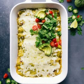 Green Chile Chicken Enchiladas