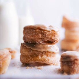 Stack of glazed cronuts, showcasing the ideal blend of flavor and texture.